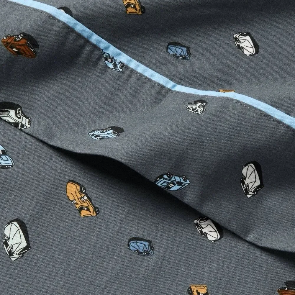 Hot Wheels Pillowfort Full Flat Sheet Only Gray Cotton Kids New